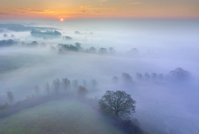 Misty Sunrise at Flatford - Andrew Bailey