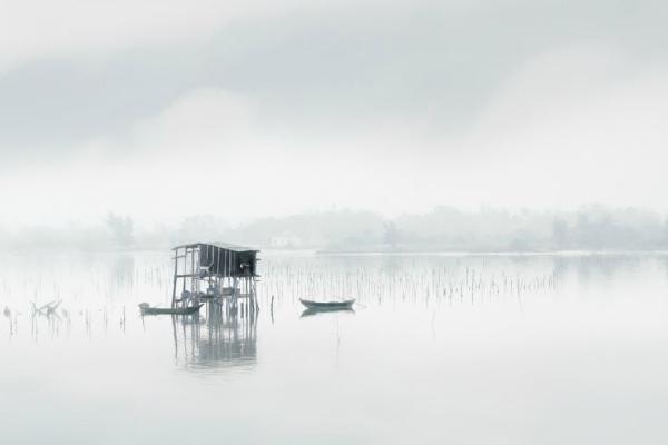 Misty Morning in Cau Hai Lagoon - Chrissie Hart