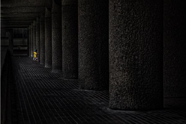 Barbican Child in a Yellow Coat - Steve Ball