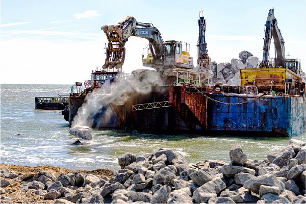 Building Sea Defences - Clacton - David Egerton