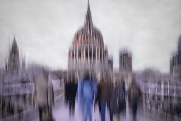 Meandering Along Millenium Bridge - Hilary Knight