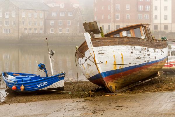 Whitby Harbour 0n a Misty Morning - David Cross