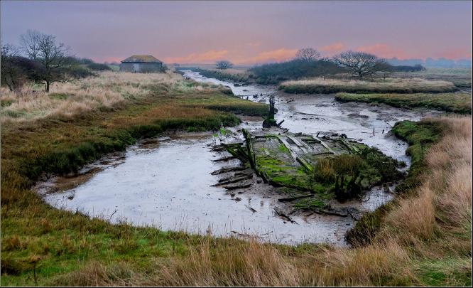 The wreck of 'The Rose' at Beaumont Quay - Alison Pangbourne