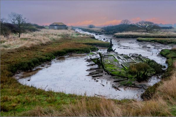 The wreck of 'The Rose' at Beaumont Quay - Alison Pangbourne