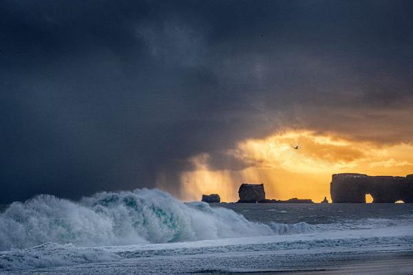 Stormy Sunset at Dyrholaey (%!s(<nil>)) - 